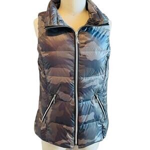 Anorak Down Green Brown Camo Puffer Vest Lightweight Warm